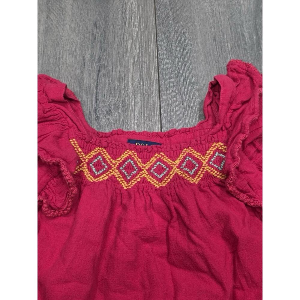 Ralph Lauren Childrenswear Girl's Pink Crotched Trim Gauze Top Size 10 A003807 - Picture 4 of 13